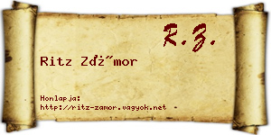 Ritz Zámor névjegykártya